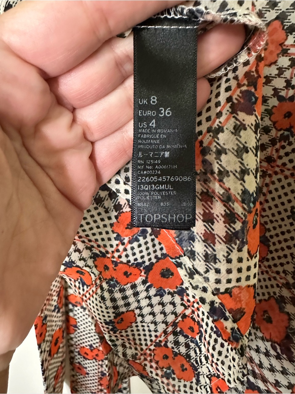 Topshop Floral Tie-Neck Blouse - Picture 6 of 6